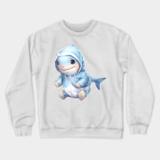 Great White Shark Wearing Pajamas Crewneck Sweatshirt